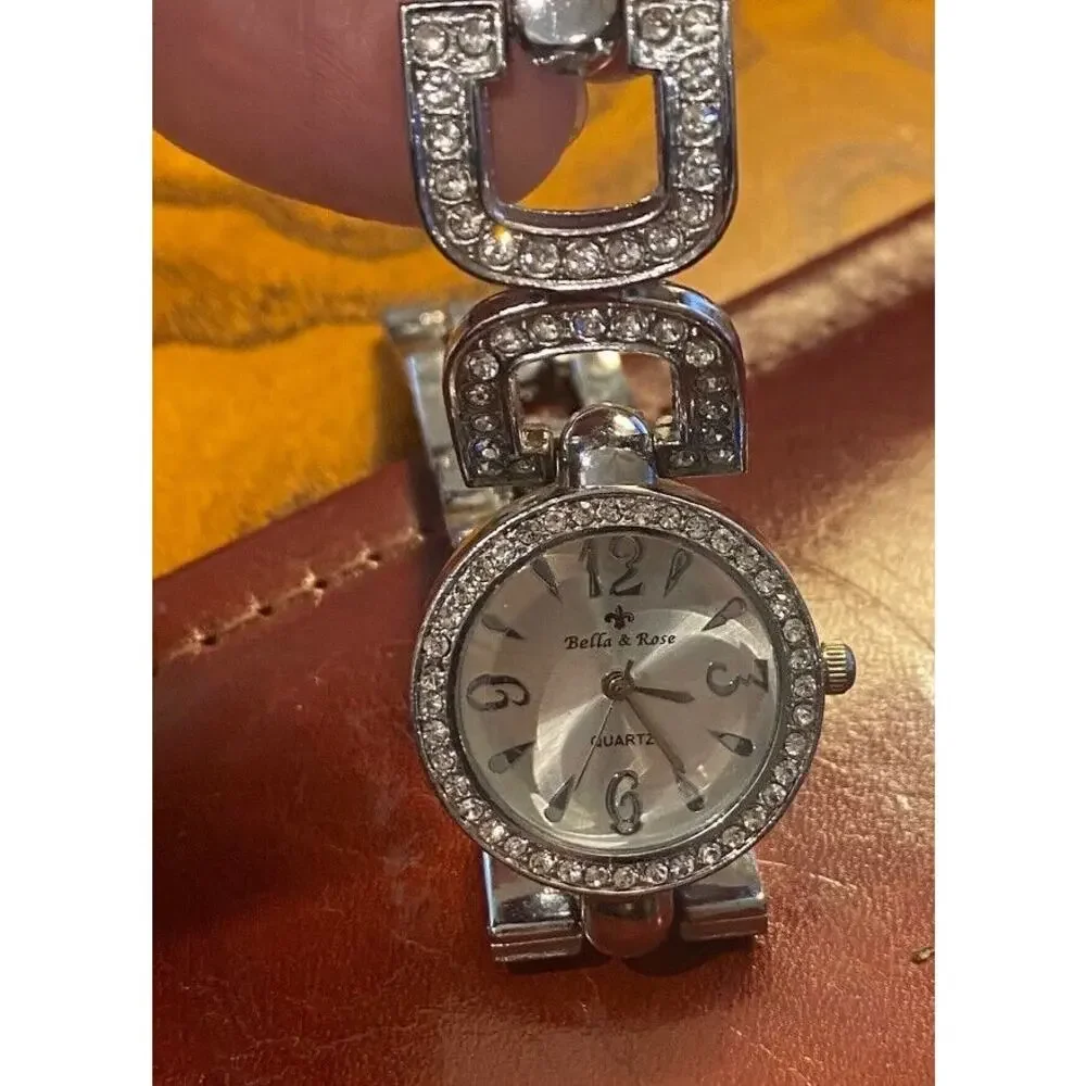 Women's 27mm Bella & Rose Dress Watch, Crystal Accents, Bracelet Band
